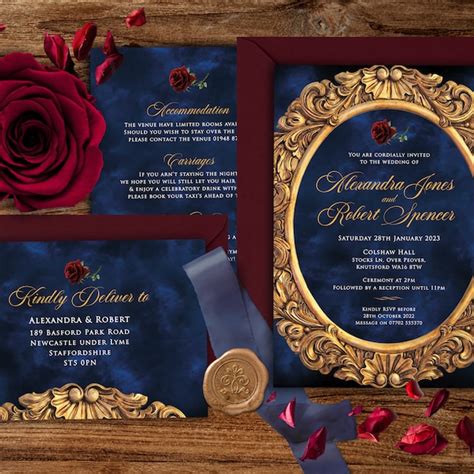 Beauty and the Beast Wedding Invitations - Etsy