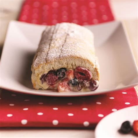 Summer Berry Roulade Recipe Tart Recipes Recipes Bakewell Tart Recipe