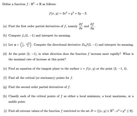 Solved Define A Function F R 2 → R As Follows F X Y