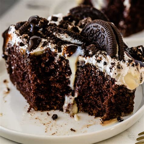 Delicious Oreo Poke Cake Far From Normal