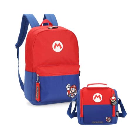 Mochila Costas E Lancheira Juvenil Super Mario Bros Luxcel Shopee