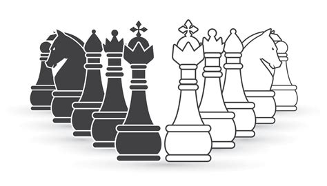 Black and White Chess Set 2004799 Vector Art at Vecteezy