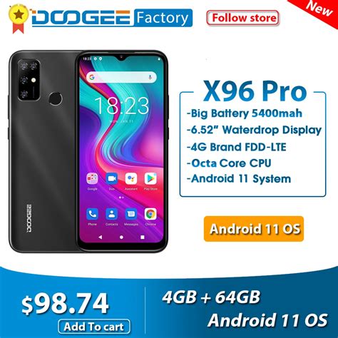 DOOGEE X96 Pro Smartphone 4GB 64GB Octa Core Android 11 Mobile Phone