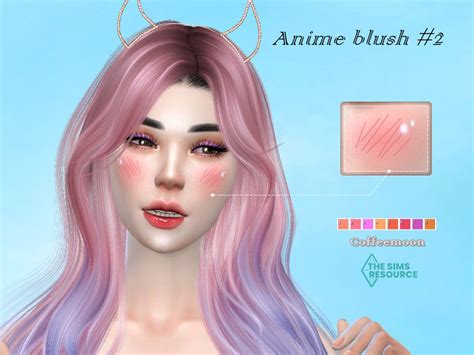 Blushing Anime Sims 4 Anime Glossier Lipstick Sky Collection Female