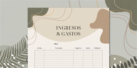 Plantilla Gratis De Gastos E Ingresos Mensuales Del Hogar Imprimible