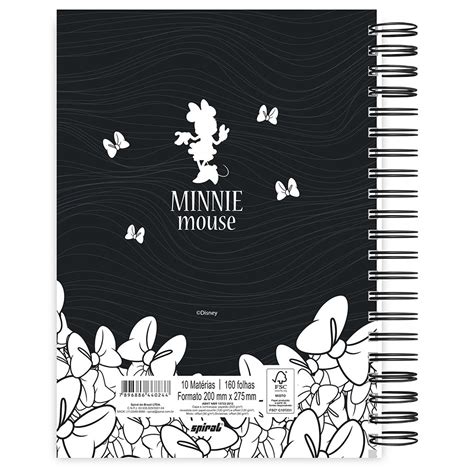 Caderno universitário capa dura 10x1 160 folhas Disney Minnie PB