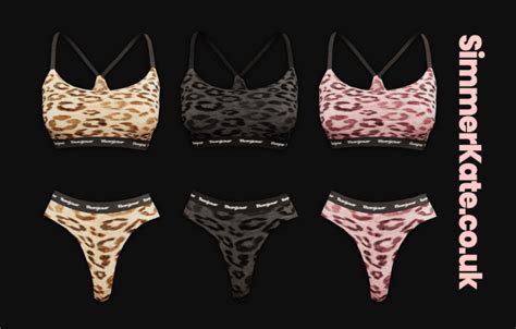 The Sims 4 Leopard Print Bra Thong Set The Sims Book