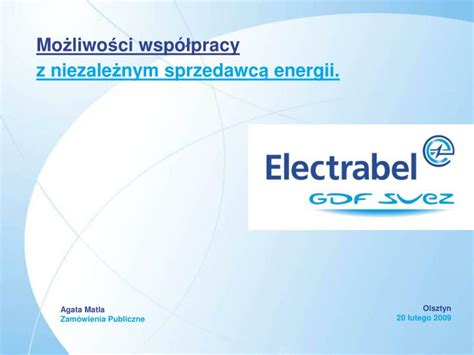 Ppt Mo Liwo Ci Wsp Pracy Z Niezale Nym Sprzedawc Energii