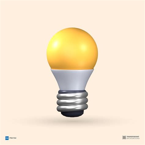 Premium Psd Light Bulb 3d Icon Idea 3d Lamp Render Illustration