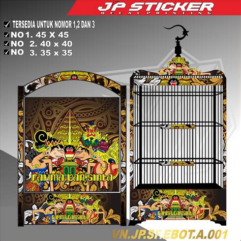 Jual Stiker Decal Kandang Kotak Dekal Sangkar Burung Model Ebod Rahma