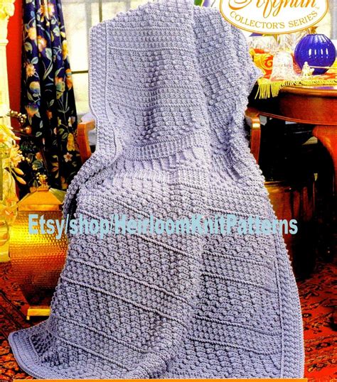 Aran Heirlooms Afghan Crochet Pattern Pdf Vintage Country Pebbles One