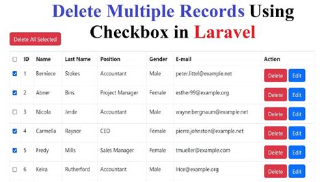 Delete Multiple Records Using Checkbox In Laravel Youtube