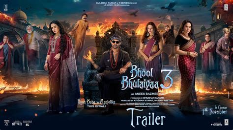 Bhool Bhulaiyaa 3 (Official Trailer): Kartik Aaryan,Vidya B,Madhuri D,Triptii | Anees B ...