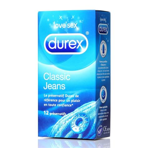 Pr Servatif Durex Classic Jeans En Latex Forme Easy On