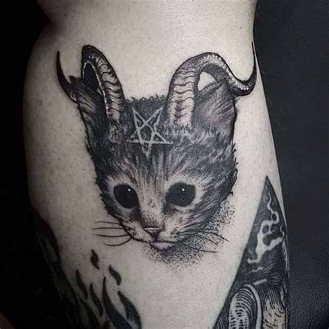 Pin by Michelle Baresh on Devilry | Kitten tattoo, Cat tattoo, Satanic tattoos