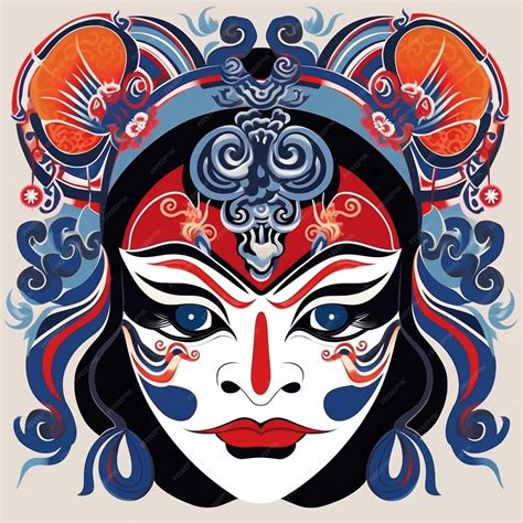 Premium Ai Image Traditional Chinese Art Peking Opera Face Mask