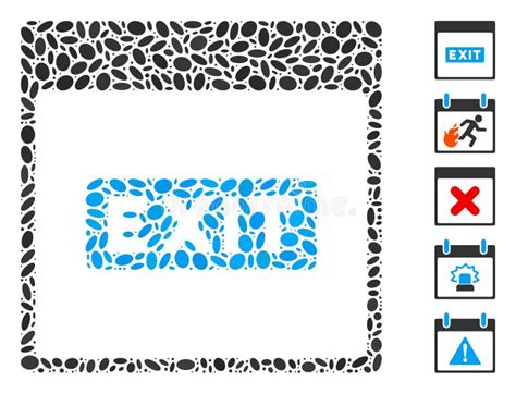 Dotted Collage Exit Caption Calendar Page Stock Illustration