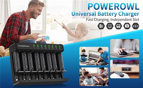 AA AAA Battery Charger POWEROWL Rechargeable Battery Charger For AA