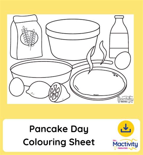 Pancake Day Colouring Sheet | Mrs Mactivity