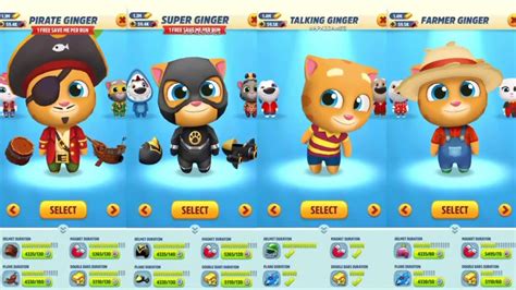 Talking Tom Gold Run Super Ginger Vs Pirate Ginger Vs Farmer Ginger Vs