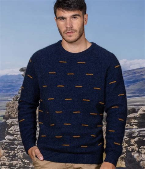 Noble Wilde Mens Morse Code Crew Neck Sweater Maritime Alexanders