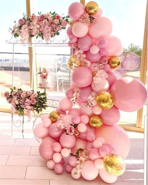 Buy Pieces Pink And Gold Balloons Balloon Garland Arch Kit Pink