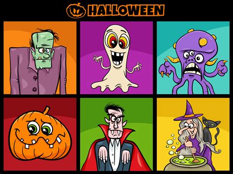 Halloween holiday cartoon scary characters set 3336598 Vector Art at Vecteezy