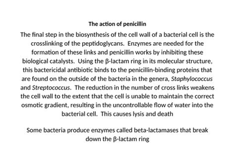 Action Of Antibiotics Edexcel A Level Biology B Teaching Resources