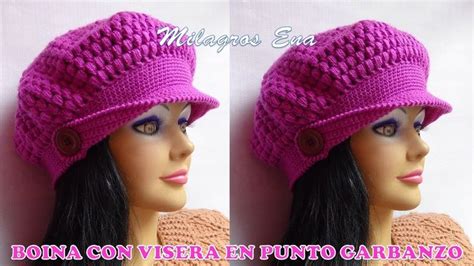 Boina A Crochet Con Visera Punto Garbanzo Para Diferentes Edades Paso A