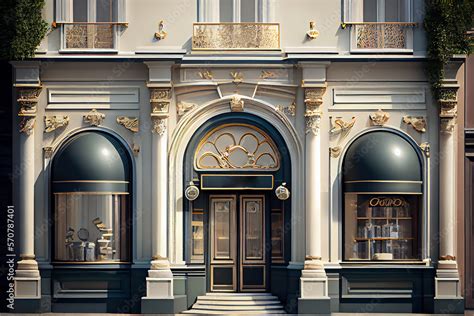 Elegant luxury boutique exterior with an elegant vintage look, generative AI Stock Illustration ...