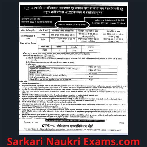 MP Vyapam Group 3 Recruitment Form 2022