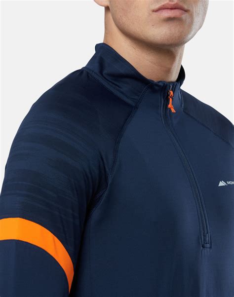 Monterrain Mens Descent Long Sleeve Half Zip Blue Life Style Sports IE