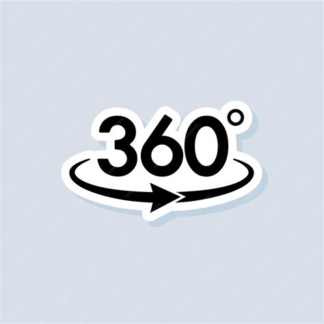 Наклейка камеры 360 градусов, логотип, значок. вектор. панорамный ...
