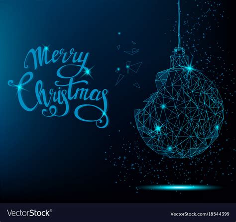 Merry christmas greeting card blue christmas tree Vector Image