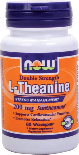 L Теанин L Theanine Double Strength Now Foods 200 мг 60