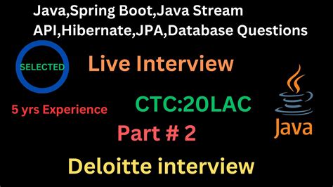 Deloitte First Round Java Developer Interview Experience 3 Years YouTube