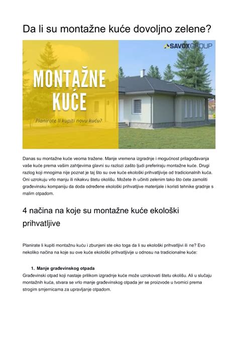 Ppt Da Li Su Monta Ne Ku E Dovoljno Zelene Powerpoint Presentation