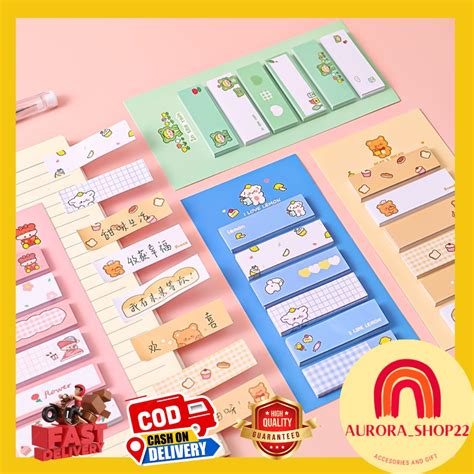 Jual COD PEMBATAS BUKU STICKY NOTE CUTE KARAKTER LUCU PEMBATAS BUKU