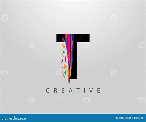 Creative Letter T Logo Mosaic Abstract T Letter Design Made Of