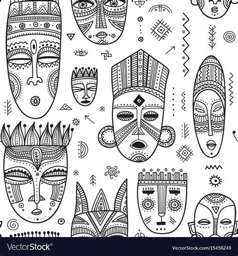 African Tribal Mask Patterns