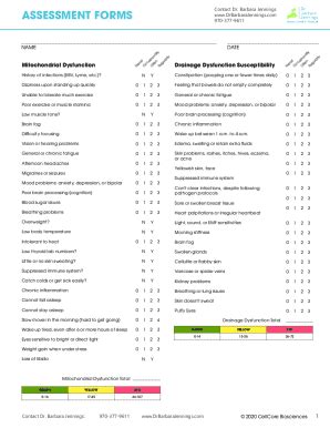 Fillable Online Assessment Forms Dr Barbara Jennings Fax Email Print