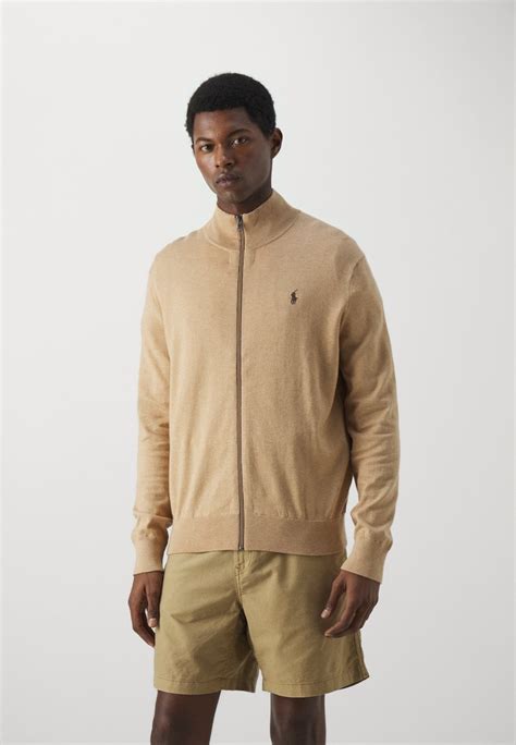 Polo Ralph Lauren Long Sleeve Full Zip Kardigán Camel Melange Brown