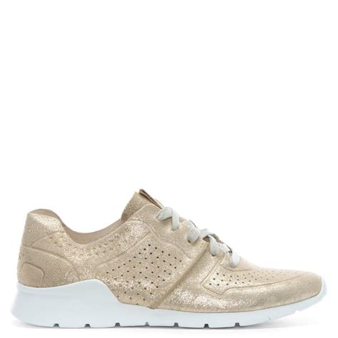 Ugg Tye Stardust Gold Leather Metallic Sneakers Lyst