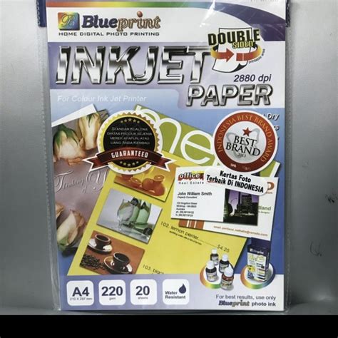 Jual Kertas Inkjet Paper Double Sided Blueprint A4 220 Gsm Inkjet