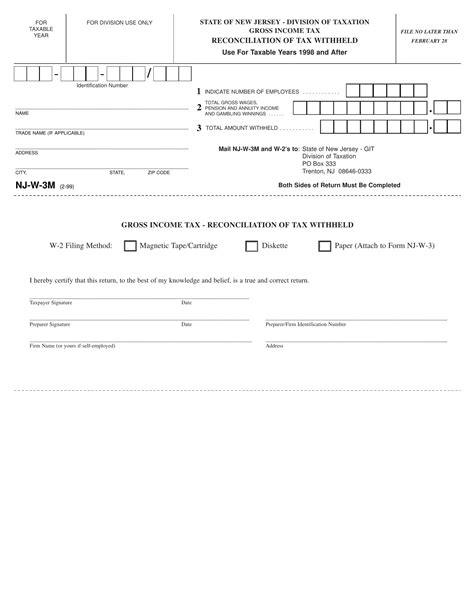 Nj W 3m Form ≡ Fill Out Printable Pdf Forms Online