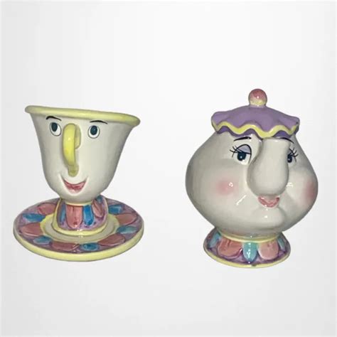 Disney Beauty The Beast Mrs Potts And Chip Ceramic Figures