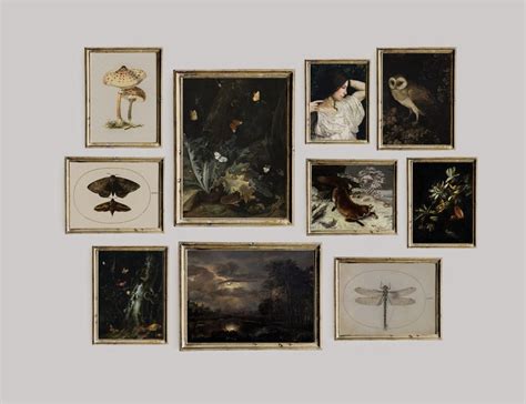 Dark Academia Decor Set Dark Vintage Printable Gallery Wall Etsy