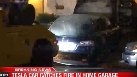 Video Tesla Model S Mysteriously Catches Fire In Garage