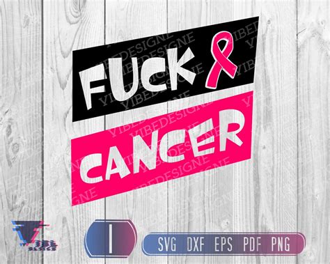 Fuck Cancer Svg Breast Cancer Svg Cancer Awareness Svg Etsy