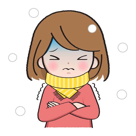 寒がっている女性のイラスト 無料のフリー素材 イラストエイト